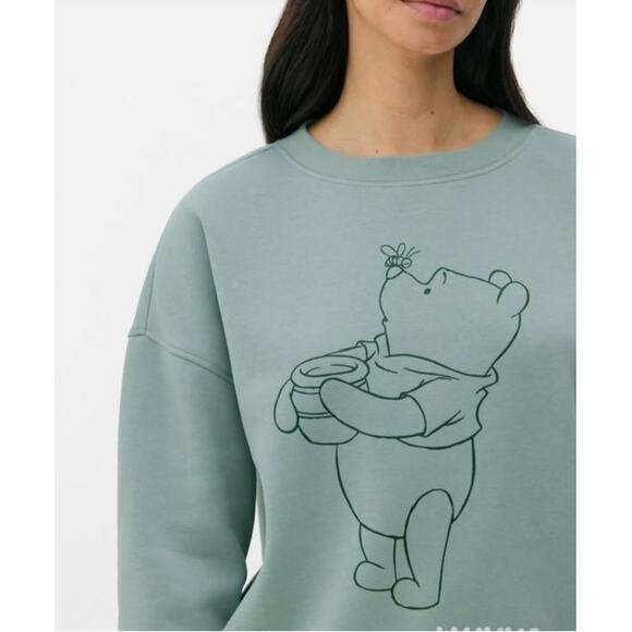 NWT Disney Primark Winnie The Pooh Pullover Sweatshirt Women's Large Green - Picture 2 of 8